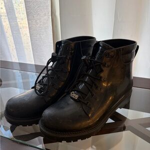 Circus by Sam Edelman Black Lace-Up Winter Rain Boots